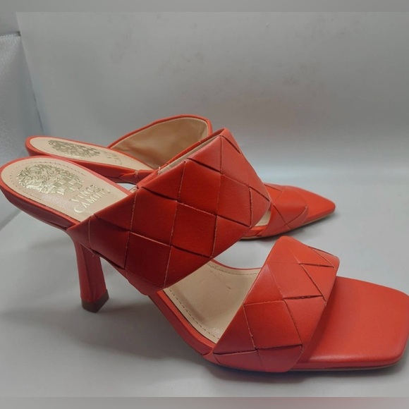 Vince Camuto Red Slides Slip on Heels Women's 8 NWOT Super Comfortable - Picture 4 of 6